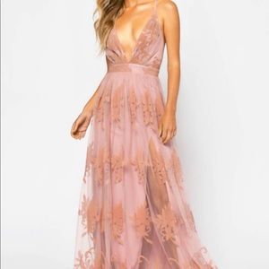 Vici Promenade Blush Maxi Dress Small